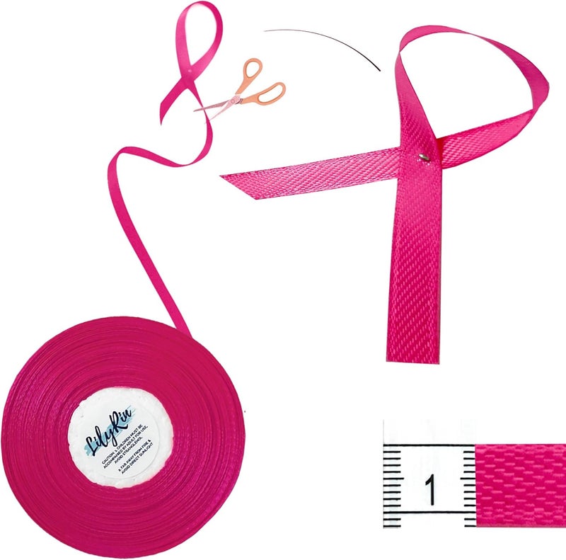 LilyRin Hot Pink Ribbon 3/8 Inch x 36 Yards Neon Perfect for Scrapbooking Art Wedding Wreaths Baby Showers Gift Wrapping Birthday Decorations Christmas Crafts DIY Satin Projects Floral Arrangements - Image 4
